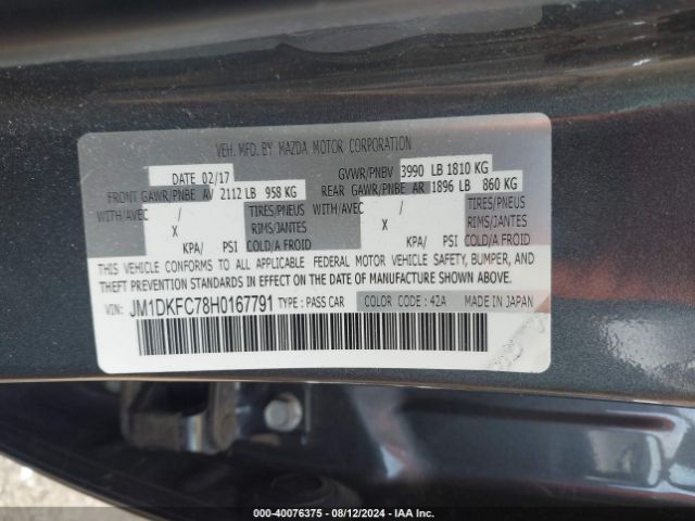 JM1DKFC78H0167791 Mazda Cx-3 Touring