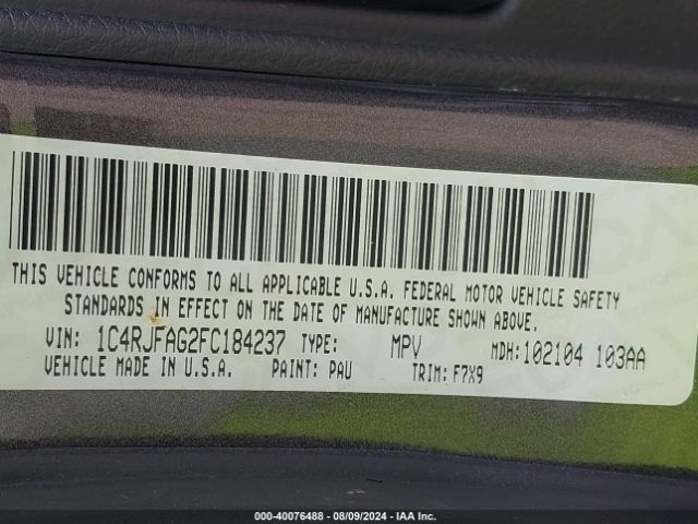 1C4RJFAG2FC184237 Jeep Grand Cherokee Laredo
