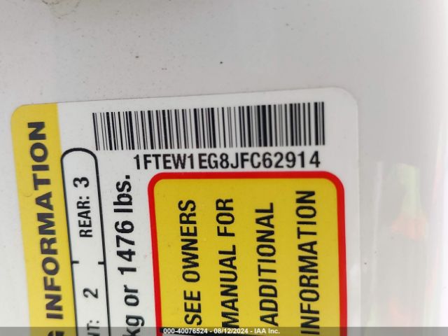 1FTEW1EG8JFC62914 Ford F-150 Platinum