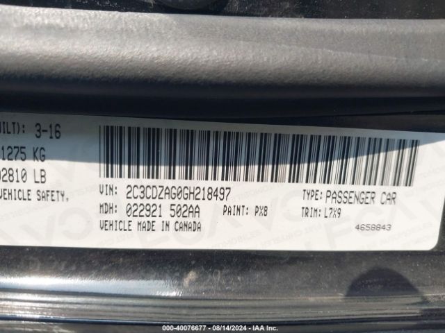 2016 DODGE CHALLENGER 2C3CDZAG0GH218497 Photo 8