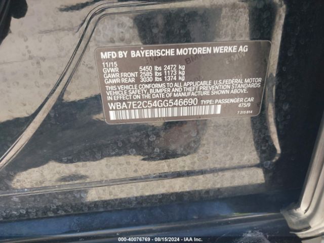 WBA7E2C54GG546690 BMW 740I
