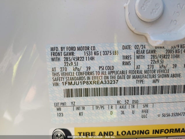 Ford Expedition King Ranch 2024 1FMJU1P8XREA33237 Image 9