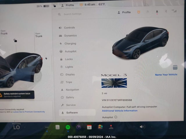 5YJ3E1ET9RF806568 Tesla MODEL 3