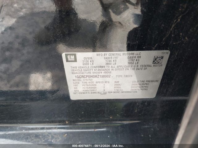 1GCRCPEH0HZ198902 Chevrolet Silverado 1500 Custom