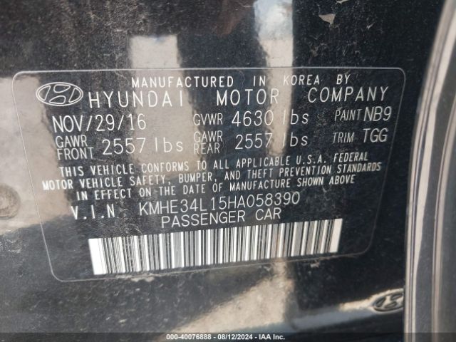 KMHE34L15HA058390 Hyundai Sonata Hybrid Limited