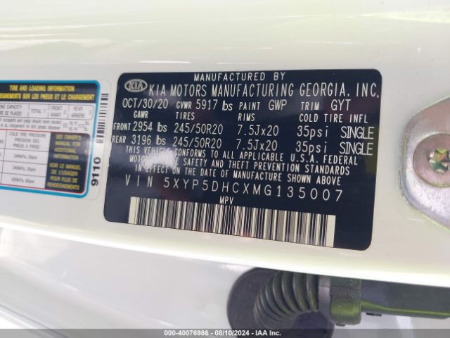 5XYP5DHCXMG135007 KIA Telluride Sx