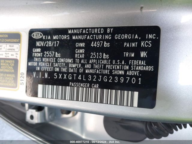 5XXGT4L32JG239701 KIA Optima Lx