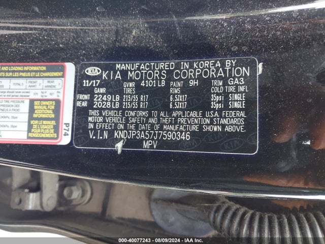 KIA SOUL + 2018 KNDJP3A57J7590346 Image 9