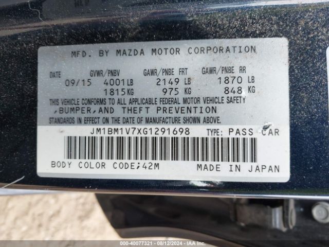 JM1BM1V7XG1291698 Mazda Mazda3 I Touring