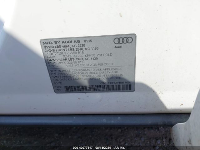 WA1EFCFS5FR011007 Audi Q3 2.0t Premium Plus