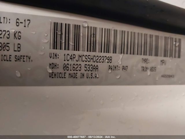 1C4PJMCS5HD223798 Jeep Cherokee Latitude 4x4