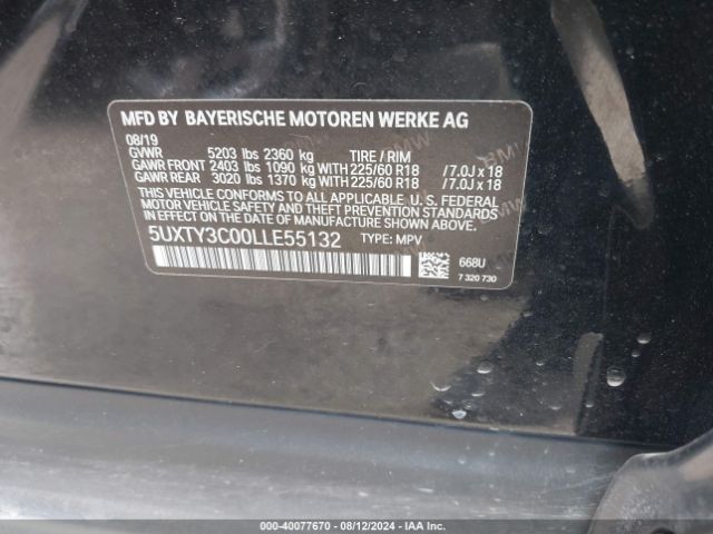 5UXTY3C00LLE55132 BMW X3 Sdrive30i