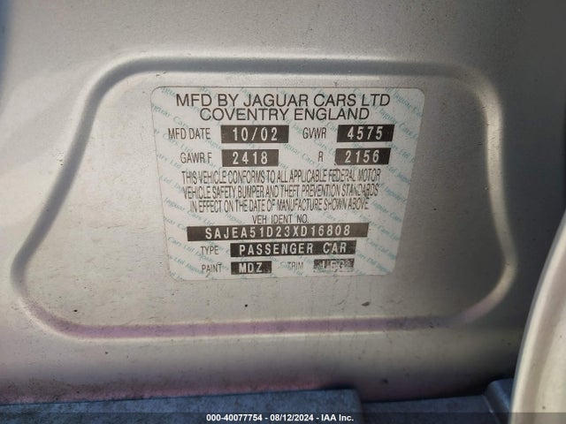 2003 JAGUAR X-TYPE SAJEA51D23XD16808 Photo 8