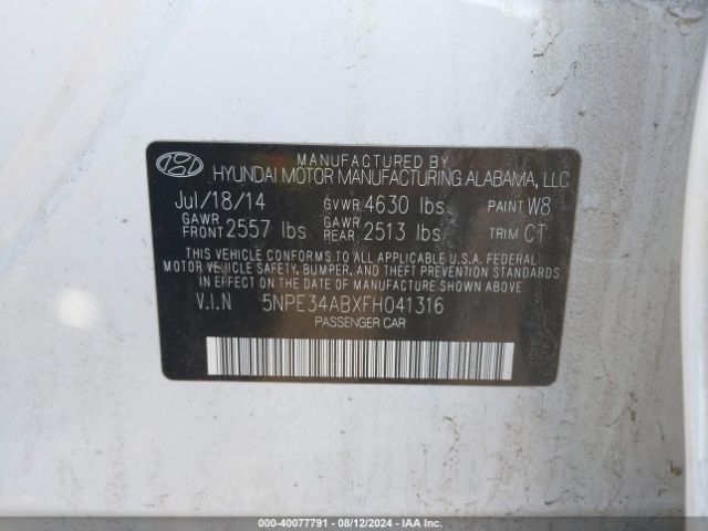 5NPE34ABXFH041316 Hyundai Sonata Sport 2.0t