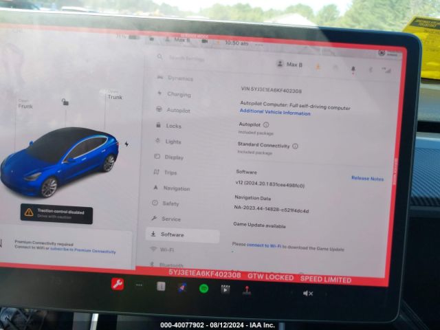 5YJ3E1EA6KF402308 Tesla Model 3 Long Range/mid Range/standard Range/standard Range Plus