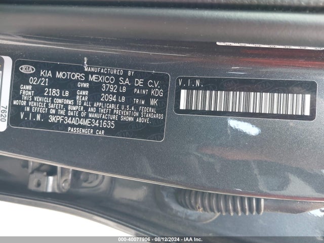 KIA Forte Gt-line 2021 3KPF34AD4ME341635 Image 9