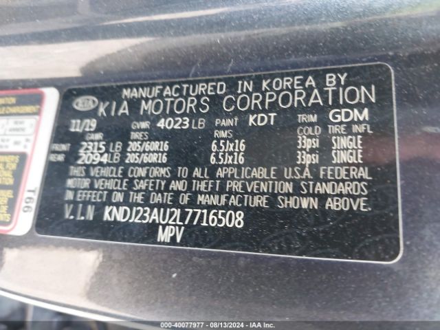 KNDJ23AU2L7716508 KIA SOUL S