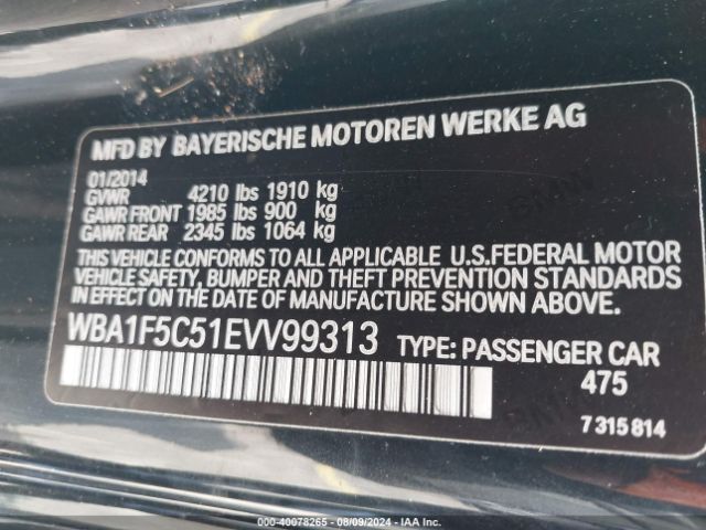 WBA1F5C51EVV99313 BMW 228I