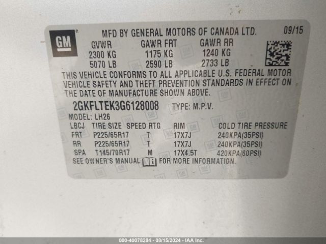 2GKFLTEK3G6128008 GMC Terrain Sle-2
