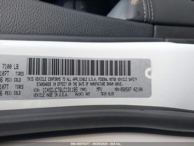 1C4SDJCT6LC131185 Dodge Durango R/t Awd