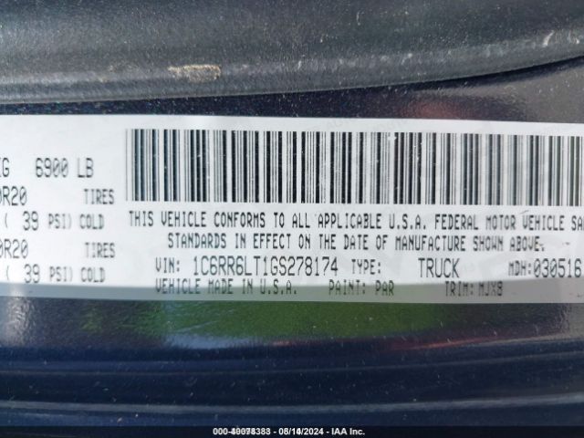 1C6RR6LT1GS278174 RAM 1500 Big Horn