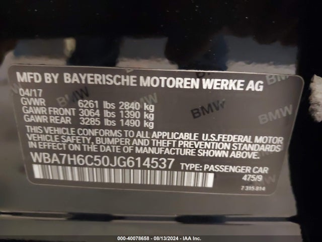 BMW M760i Xdrive 2018 WBA7H6C50JG614537 Image 9