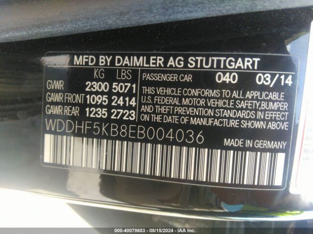 WDDHF5KB8EB004036 Mercedes-Benz E 350