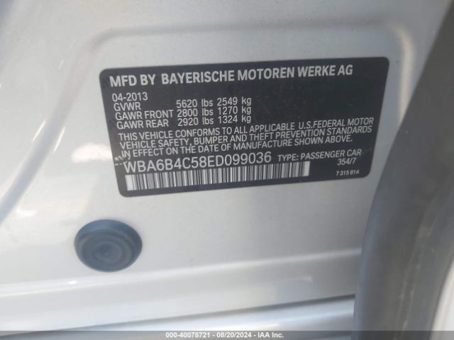 WBA6B4C58ED099036 BMW 650i Gran Coupe Xdrive