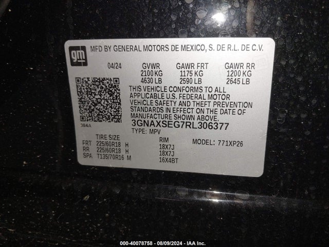 Chevrolet EQUINOX LS 2024 3GNAXSEG7RL306377 Image 9