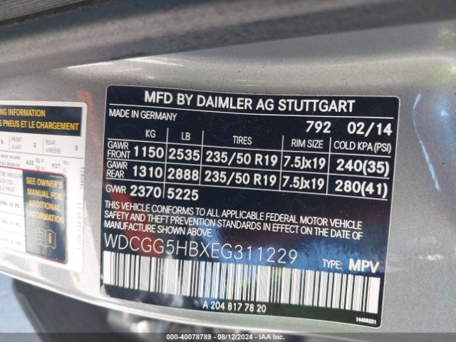 WDCGG5HBXEG311229 Mercedes-Benz GLK 350