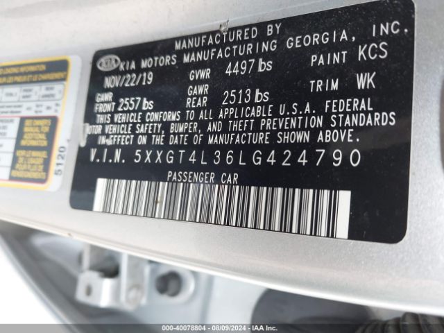 5XXGT4L36LG424790 KIA Optima Lx