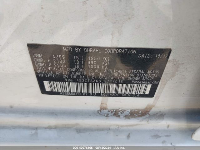 4S3GTAA66J3717016 Subaru Impreza 2.0i