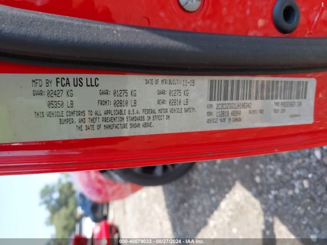 2C3CDZGG1LH106342 Dodge Challenger Sxt Awd