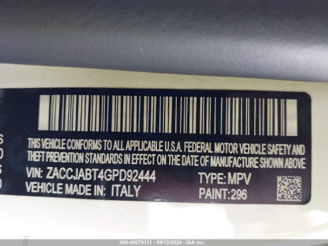 ZACCJABT4GPD92444 Jeep Renegade Latitude