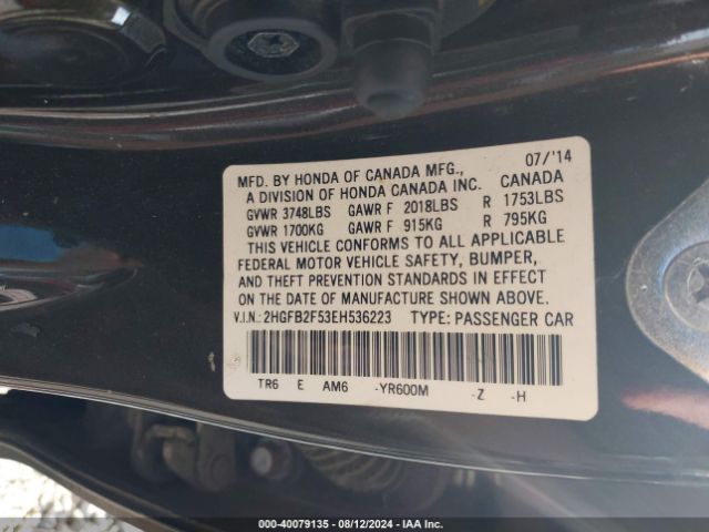 2HGFB2F53EH536223 Honda Civic Lx