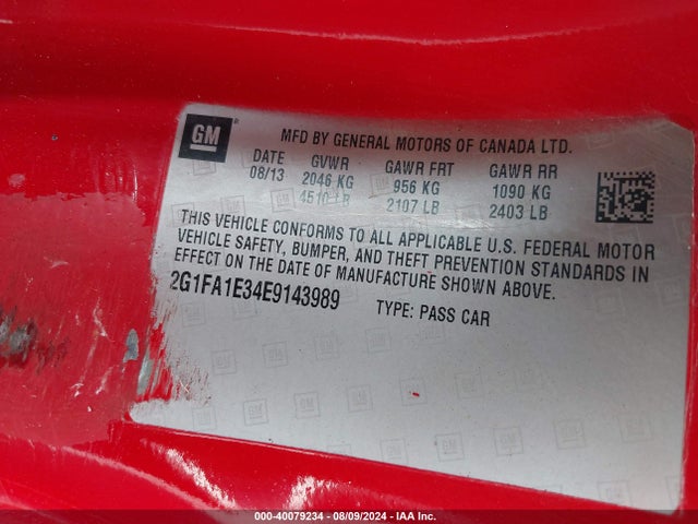2G1FA1E34E9143989 Chevrolet Camaro 2ls