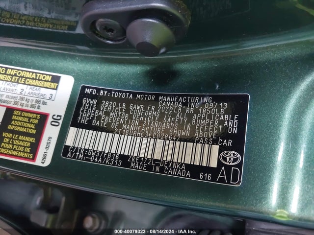 Toyota COROLLA LE 2014 2T1BURHE3EC028647 Image 9