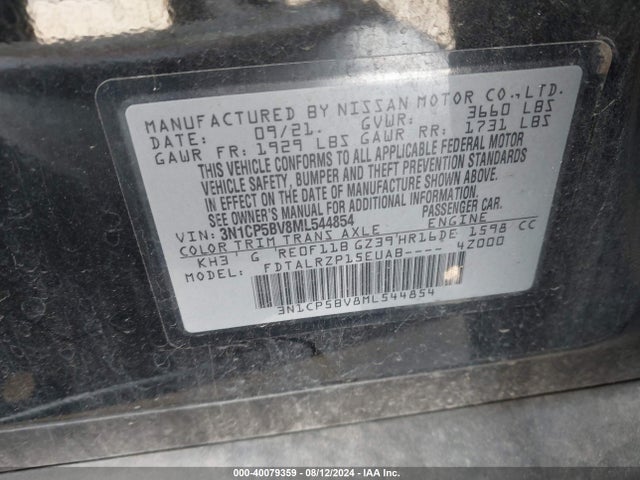 Nissan Kicks S Xtronic Cvt 2021 3N1CP5BV8ML544854 Image 9
