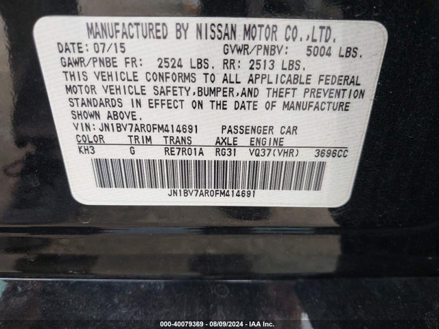 JN1BV7AR0FM414691 Infiniti Q50 Premium