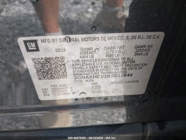 3GNAXHEV1KS612844 Chevrolet EQUINOX LS