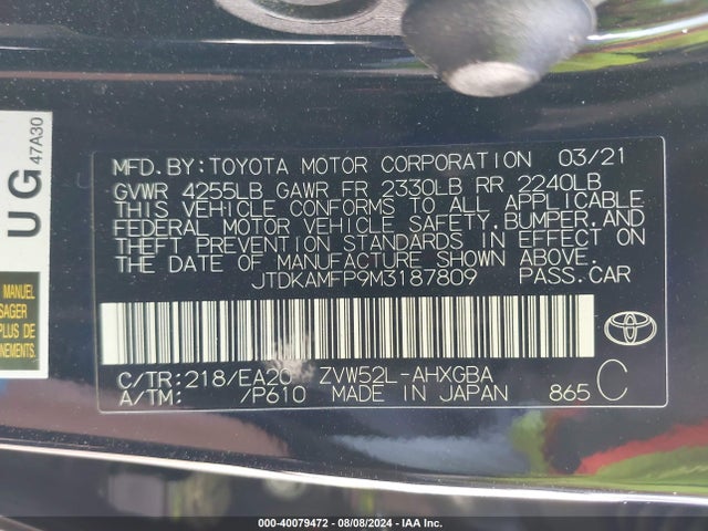 Toyota Prius Prime Limited 2021 JTDKAMFP9M3187809 Image 9