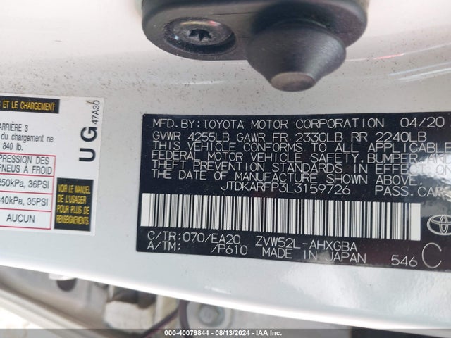 Toyota Prius Prime Limited 2020 JTDKARFP3L3159726 Image 9