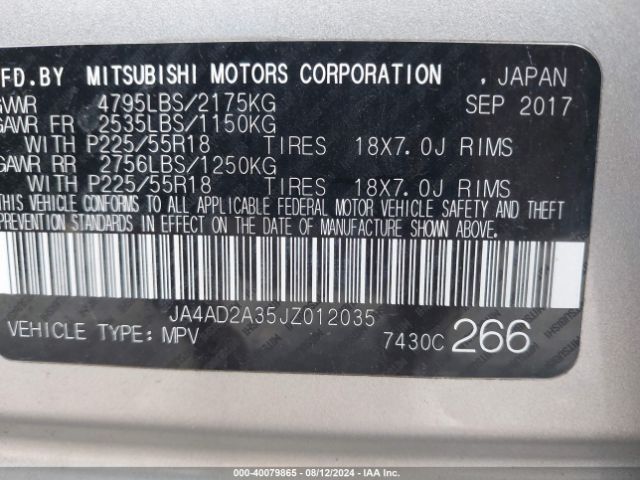 JA4AD2A35JZ012035 Mitsubishi Outlander Es