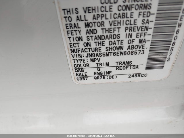 Nissan Rogue Select S 2014 JN8AS5MT6EW606573 Image 9