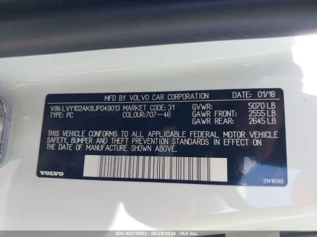 LVY102AK8JP049013 Volvo S90 T5 Momentum