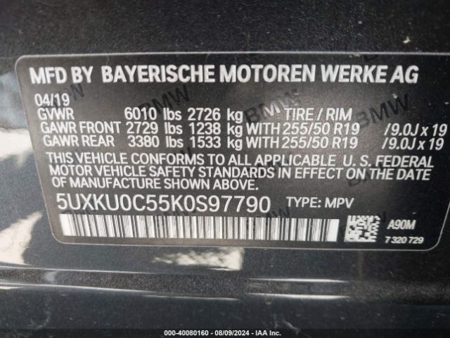 5UXKU0C55K0S97790 BMW X6 Sdrive35i