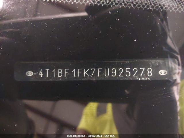 4T1BF1FK7FU925278 Toyota CAMRY XSE