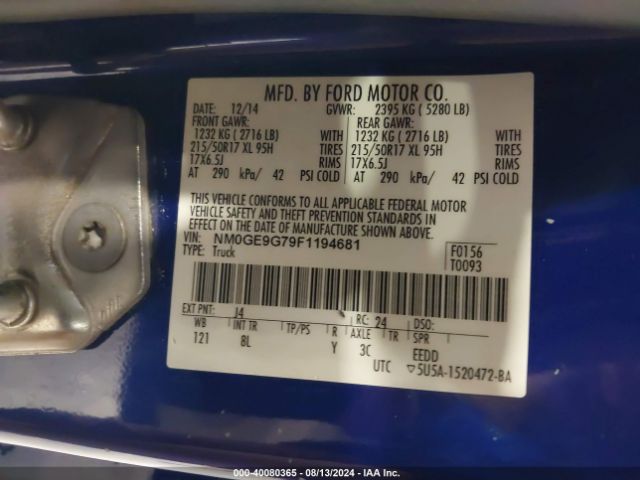 NM0GE9G79F1194681 Ford Transit Connect Titanium