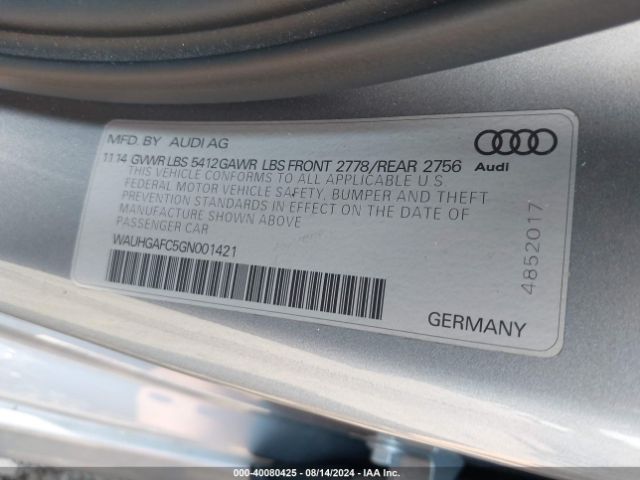 WAUHGAFC5GN001421 Audi A6 3.0t Premium Plus