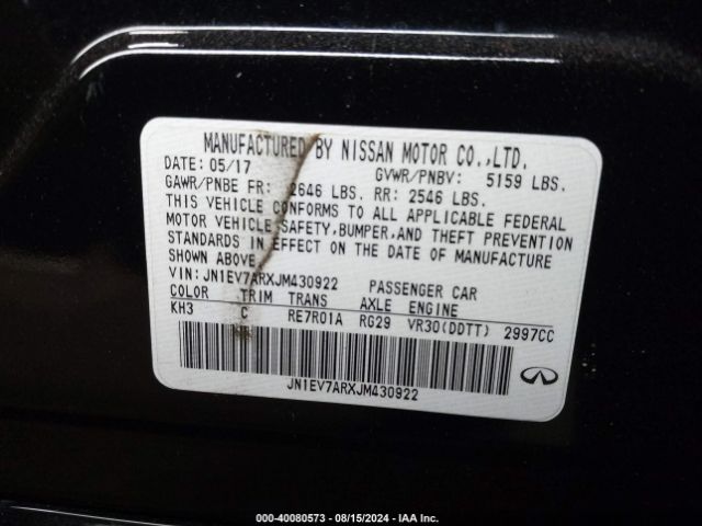 JN1EV7ARXJM430922 Infiniti Q50 3.0t Luxe